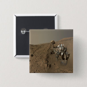 Drilling Mars Curiosity Red Martian Landscape Button
