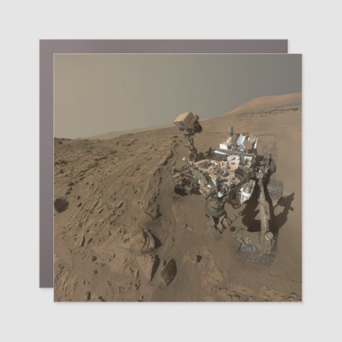 Drilling Mars Curiosity Red Martian Landscape Car Magnet