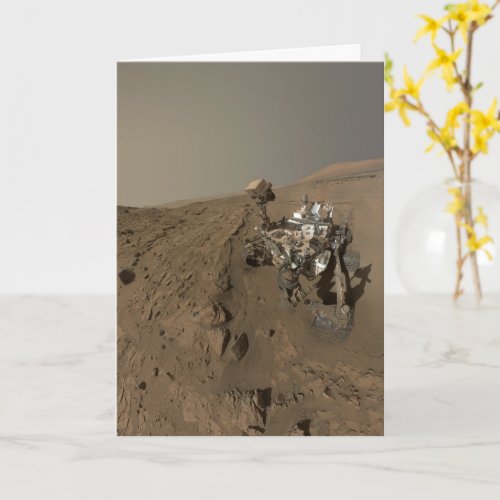Drilling Mars Curiosity Red Martian Landscape Card
