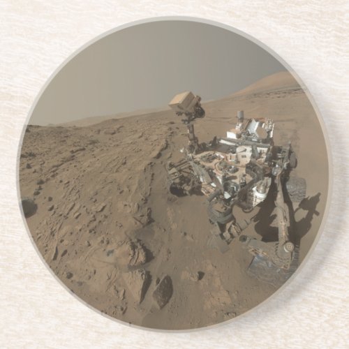 Drilling Mars Curiosity Red Martian Landscape Coaster
