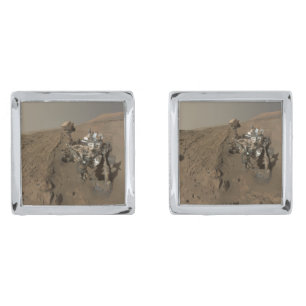 Drilling Mars Curiosity Red Martian Landscape Cufflinks