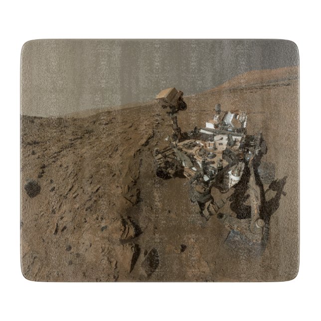 Drilling Mars Curiosity Red Martian Landscape Cutting Board (Front)