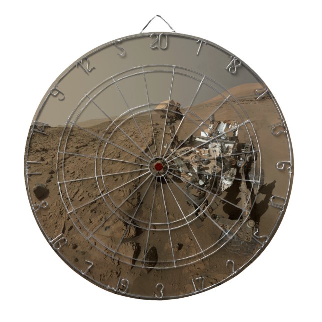 Drilling Mars Curiosity Red Martian Landscape Dart Board (Front)