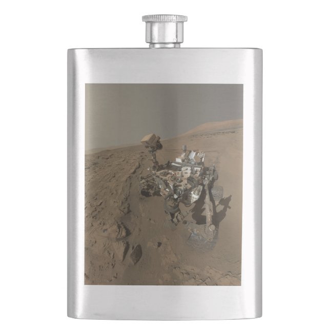 Drilling Mars Curiosity Red Martian Landscape Flask (Front)