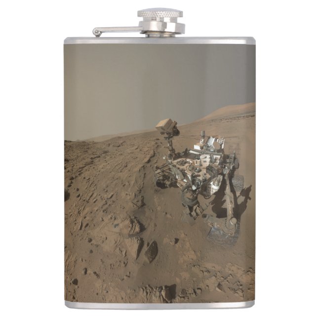 Drilling Mars Curiosity Red Martian Landscape Flask (Front)