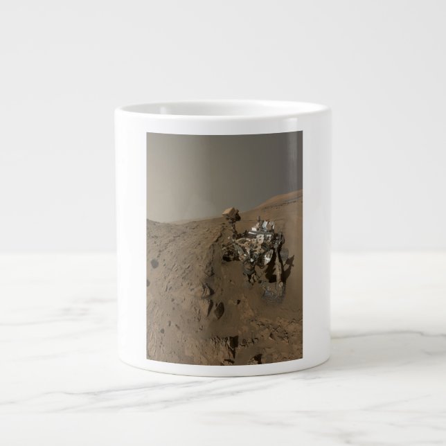 Drilling Mars Curiosity Red Martian Landscape Giant Coffee Mug (Front)