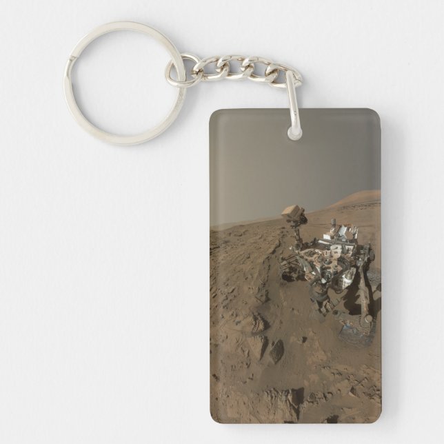 Drilling Mars Curiosity Red Martian Landscape Keychain (Front)