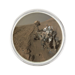 Drilling Mars Curiosity Red Martian Landscape Lapel Pin