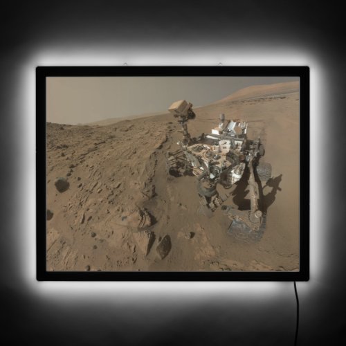 Drilling Mars Curiosity Red Martian Landscape LED Sign