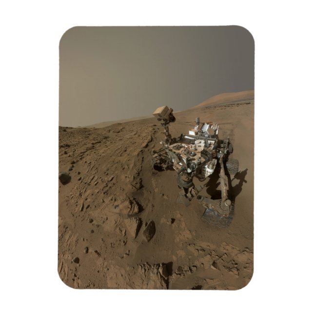 Drilling Mars Curiosity Red Martian Landscape Magnet (Vertical)