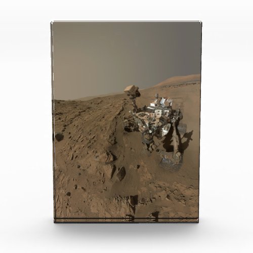 Drilling Mars Curiosity Red Martian Landscape Photo Block