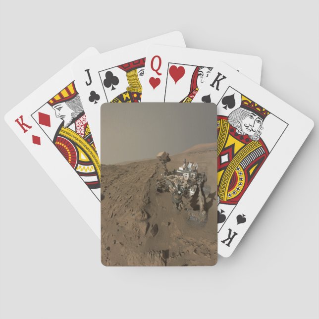 Drilling Mars Curiosity Red Martian Landscape Poker Cards (Back)