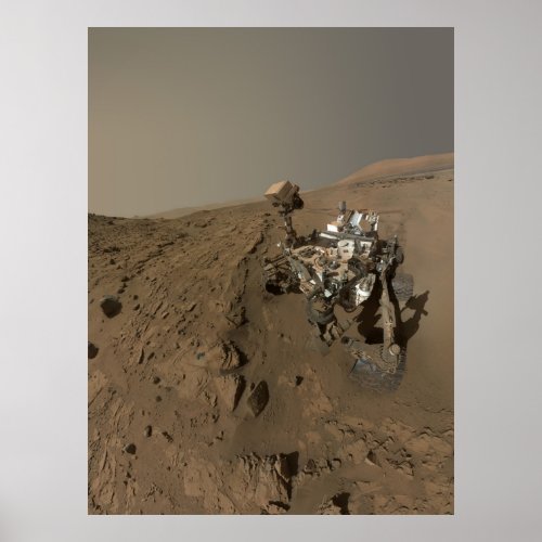 Drilling Mars Curiosity Red Martian Landscape Poster