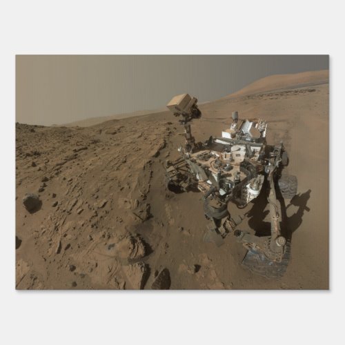 Drilling Mars Curiosity Red Martian Landscape Sign