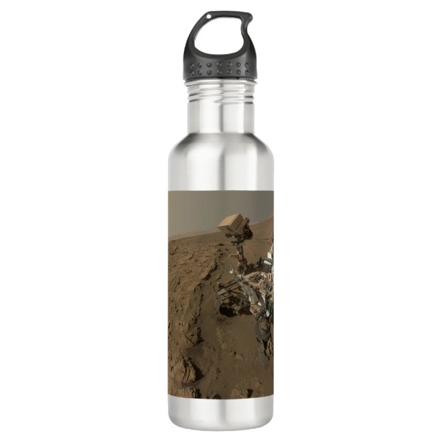 Drilling Mars Curiosity Red Martian Landscape Stainless Steel Water Bottle (Front)