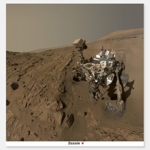 Drilling Mars Curiosity Red Martian Landscape Sticker