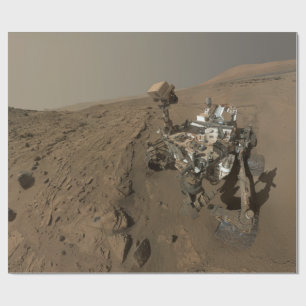 Drilling Mars Curiosity Red Martian Landscape Wrapping Paper