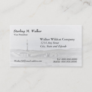Drilling Rig and Oil Pumping Units (one sided) Business Card