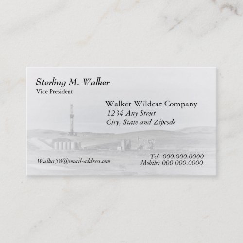 Drilling Rig and Oil Pumping Units one sided Business Card