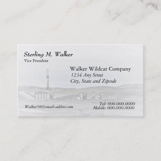 Drilling Rig and Oil Pumping Units (one sided) Business Card (Front)
