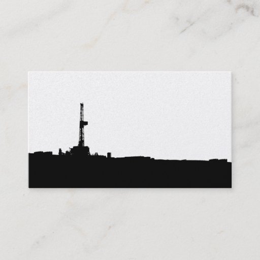 Customizable Drilling Rig Silhouette Business Cards