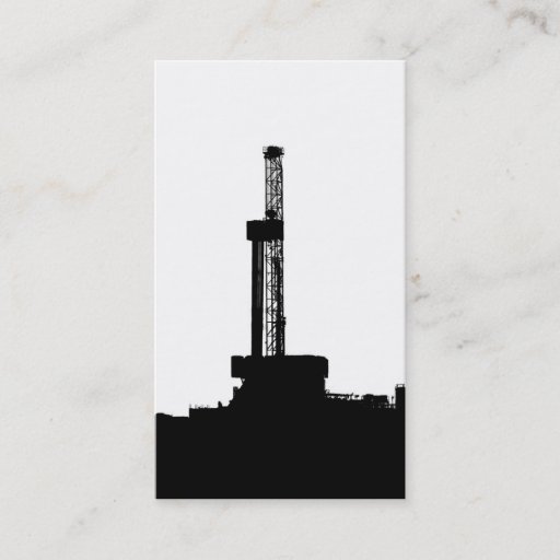 Customizable Drilling Rig Silhouette Business Card