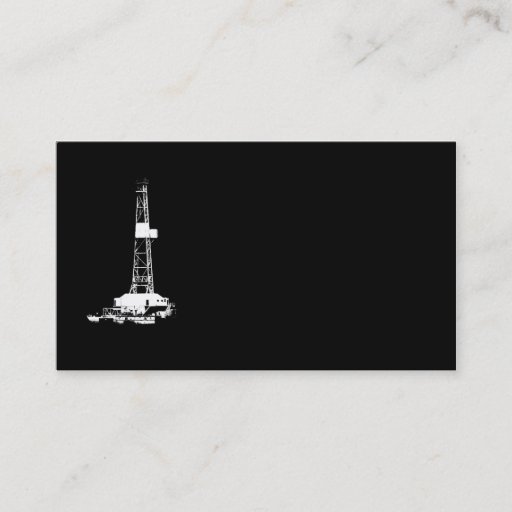 Customizable Drilling Rig Silhouette Business Card