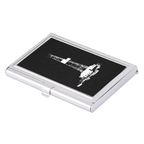 Drilling Rig Silhouette Business Card Holder