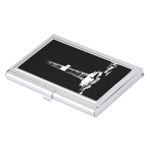 Drilling Rig Silhouette Business Card Holder