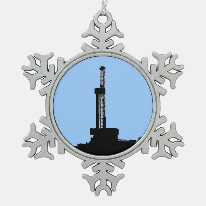 Drilling Rig Silhouette Ornament