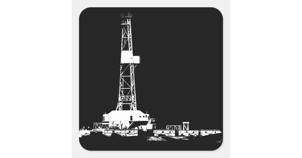 Drilling Rig Square Sticker Zazzle