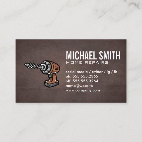 Drilling Tool  Brown Texture Background Business Card
