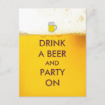 Drink A Beer And Party On Postcard at Zazzle