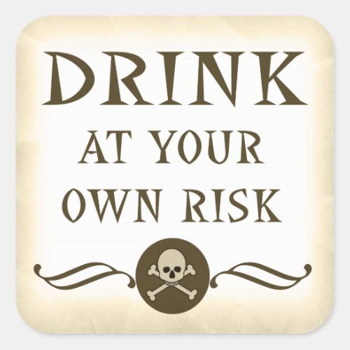 Drink At Your Own Risk Halloween Warning Labels