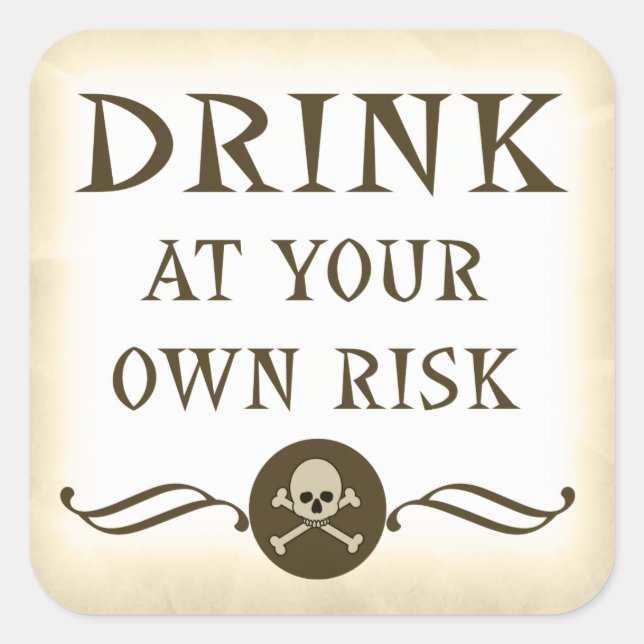 Drink At Your Own Risk Halloween Warning Labels (Front)