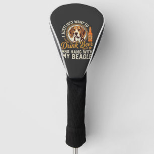 Drink Beer Beagle Dog Craft Ale Bottle Hops Golf Head Cover