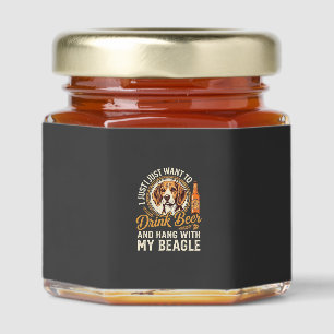 Drink Beer Beagle Dog Craft Ale Bottle Hops Honey Jar Favors