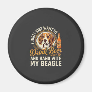 Drink Beer Beagle Dog Craft Ale Bottle Hops Magnet