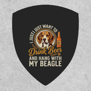 Drink Beer Beagle Dog Craft Ale Bottle Hops Patch