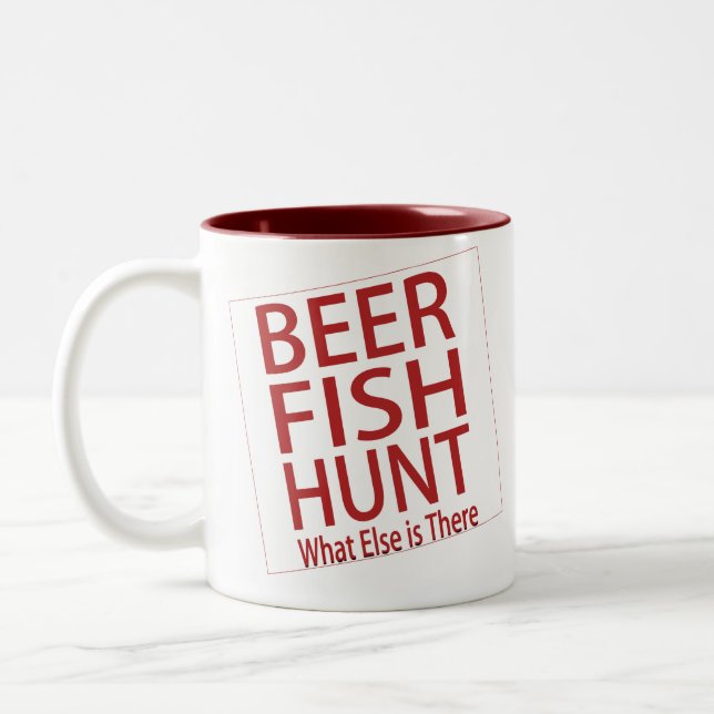 Drink Beer Hunter Humor, Funny Novelty Coffee  Two-Tone Coffee Mug (Left)