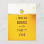 Drink Beers And Party On Postcard at Zazzle