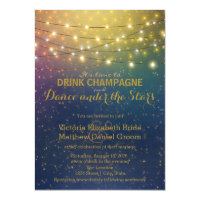 Drink Champagne Dance Under The Stars Wedding Card