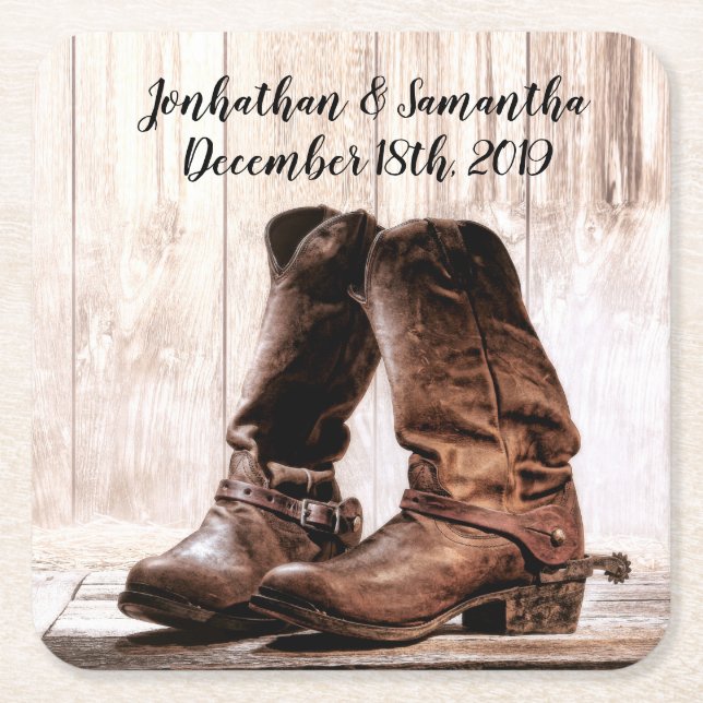 Drink Coasters Boots Country Rustic Western Wear B (Front)