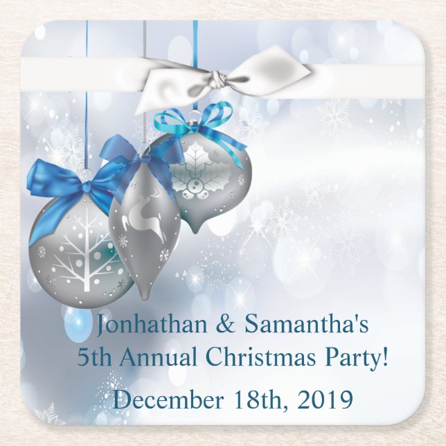 Drink Coasters Ornaments Snowflakes Snow Flakes (Front)