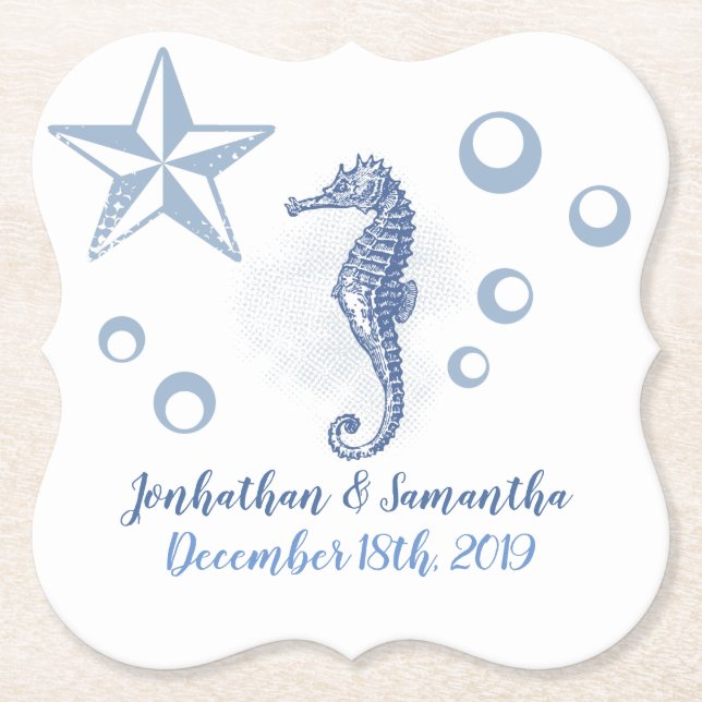 Drink Coasters Seahorse Sea Ocean Beach (Front)