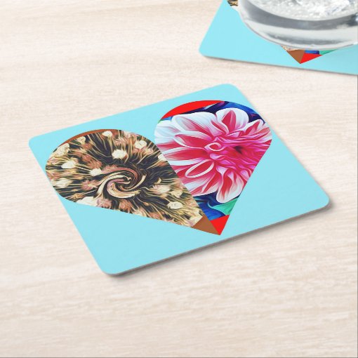 Drink Coasters with heart design Zazzle