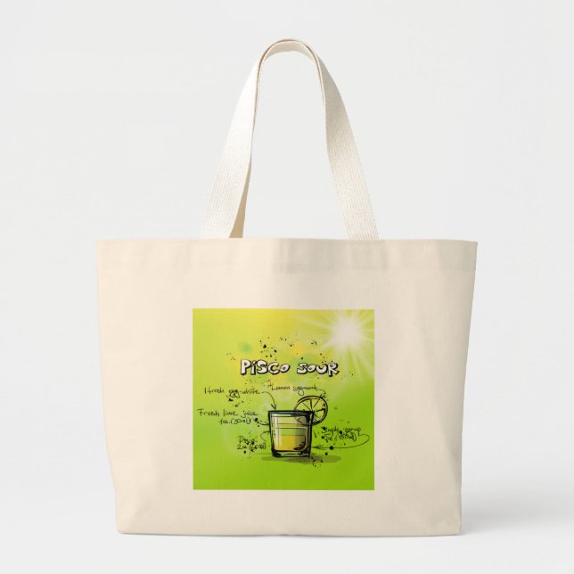 Drink Cocktail Recipe Large Tote Bag (Front)
