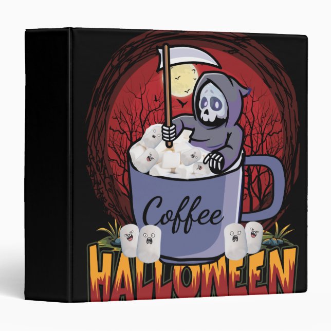 Drink Coffee And Be Scary 3 Ring Binder (Front/Spine)