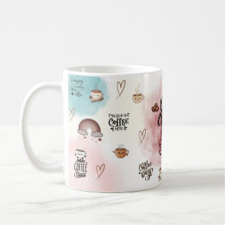 “Drink Coffee & Be Kind – Cute Aesthetic Pastel Coffee Mug