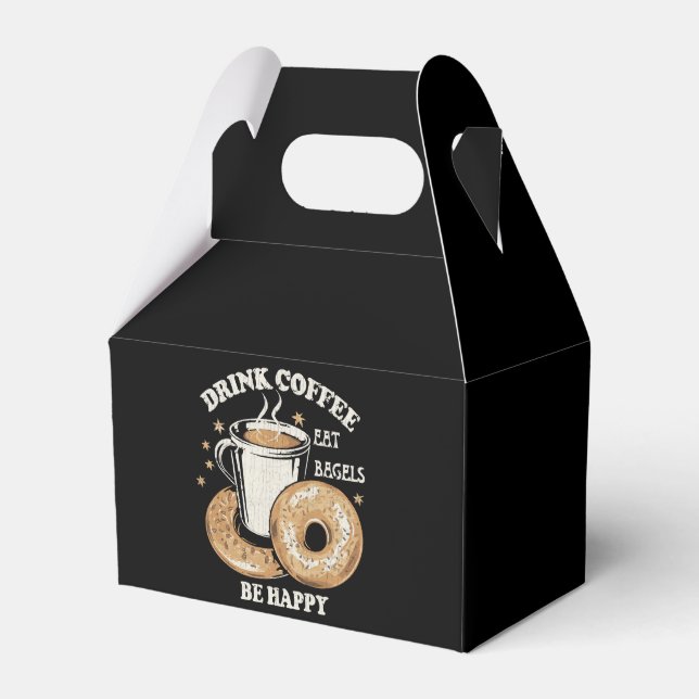 Drink Coffee Eat Bagels Be Happy Favor Boxes (Front Side)